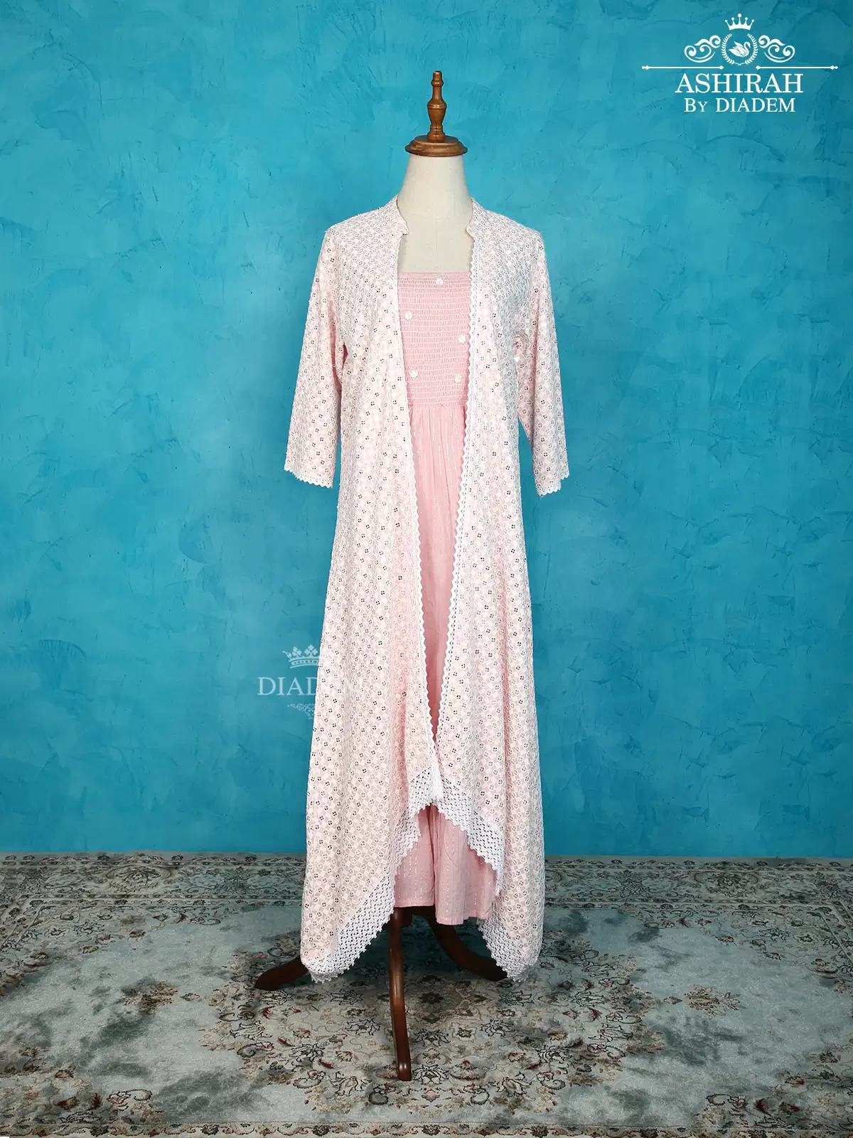 Indo Western Salwar With Embellished Sequins High Low Overcoat