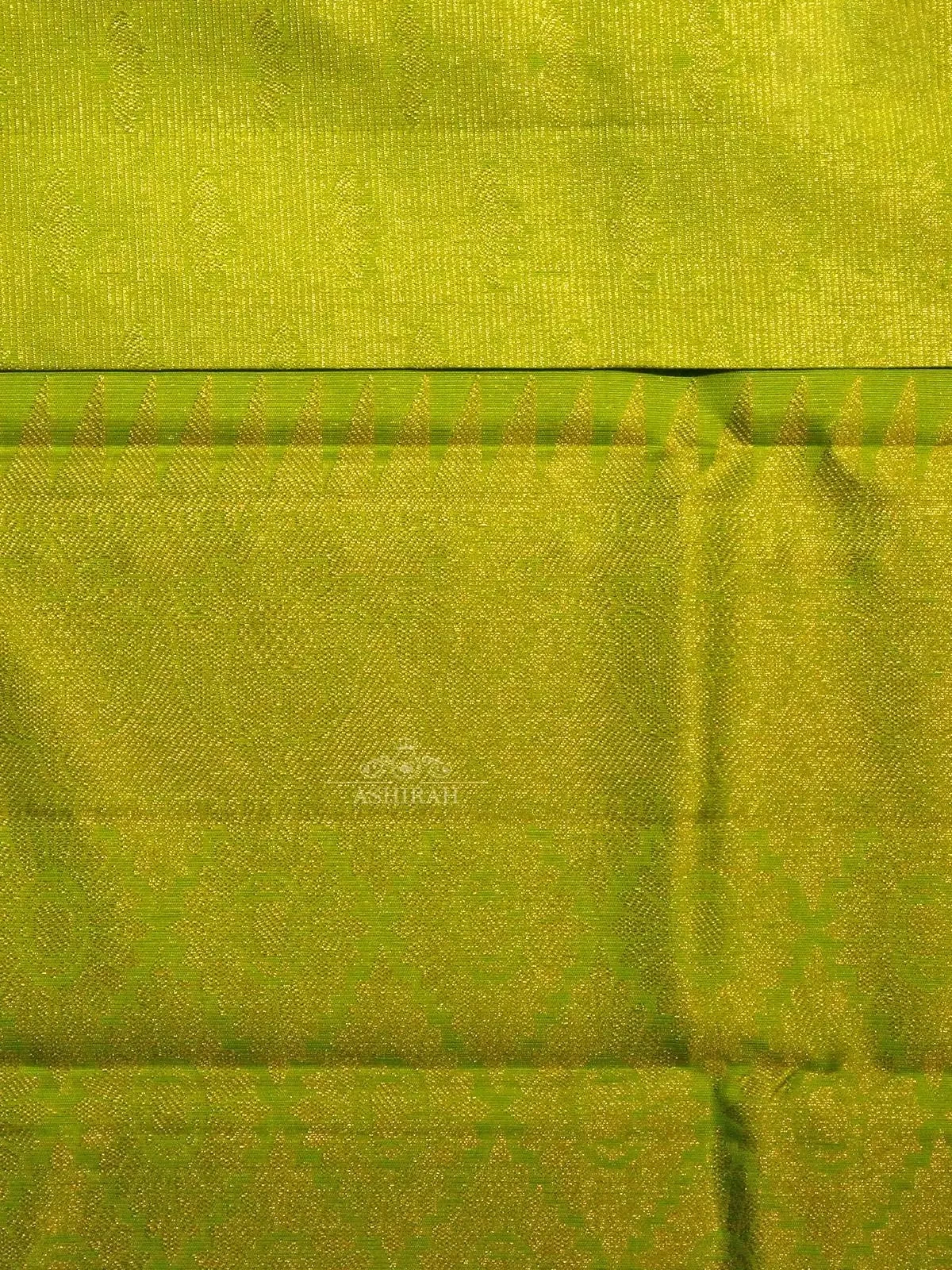 Parrot Green Pure Kanchipuram (bridal) Silk Saree With Design Motifs On The Body And Zari Border